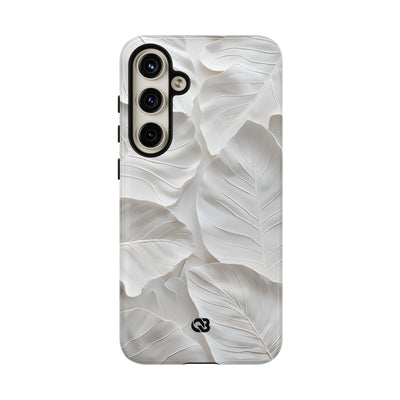 Sculpted Ivory Leaves · Tough Phone Case for Samsung