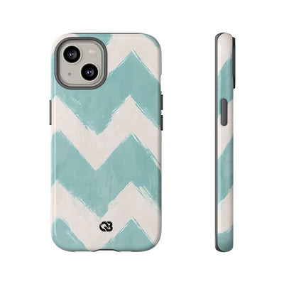 Teal Painted Chevron · Tough Phone Case for iPhone