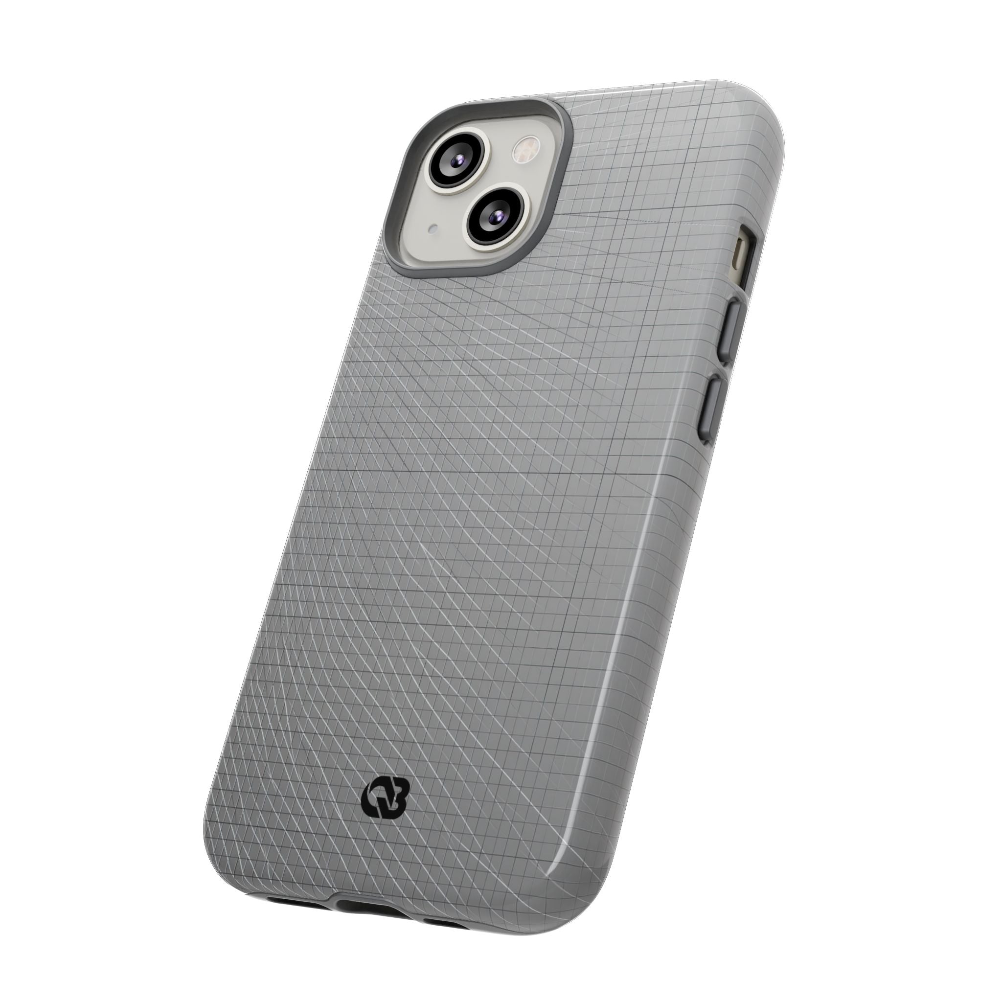 Grey Tough Phone Case for iPhone - Chrome Mesh Warp