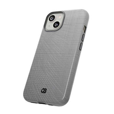 Grey Tough Phone Case for iPhone - Chrome Mesh Warp