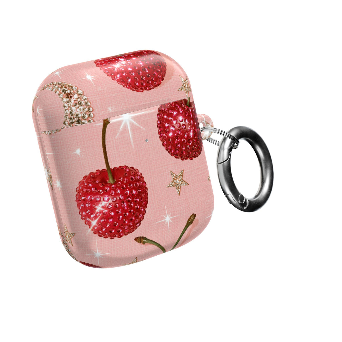 Bedazzled Ruby Cherries · Hard Case for AirPods & AirPods Pro · Pink
