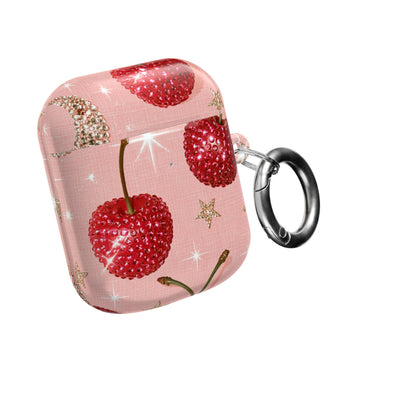 Bedazzled Ruby Cherries · Hard Case for AirPods & AirPods Pro · Pink