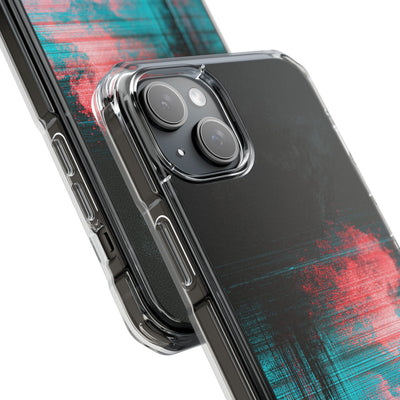 Digital Signal Drift · Clear Impact Magnetic Phone Case for iPhone · Black
