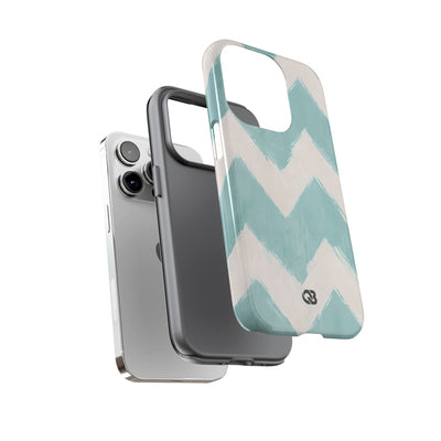 Teal Painted Chevron · Tough Phone Case for iPhone