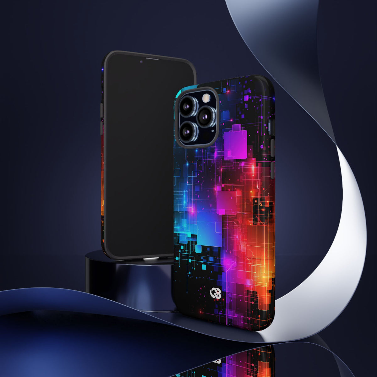 Spectral Circuit Grid · Tough Phone Case for iPhone · Black