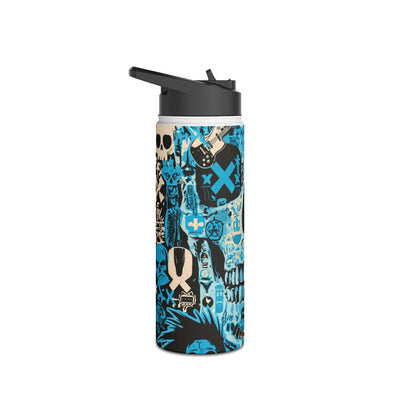 Electric Skull Graffiti · Insulated Water Bottle · Blue