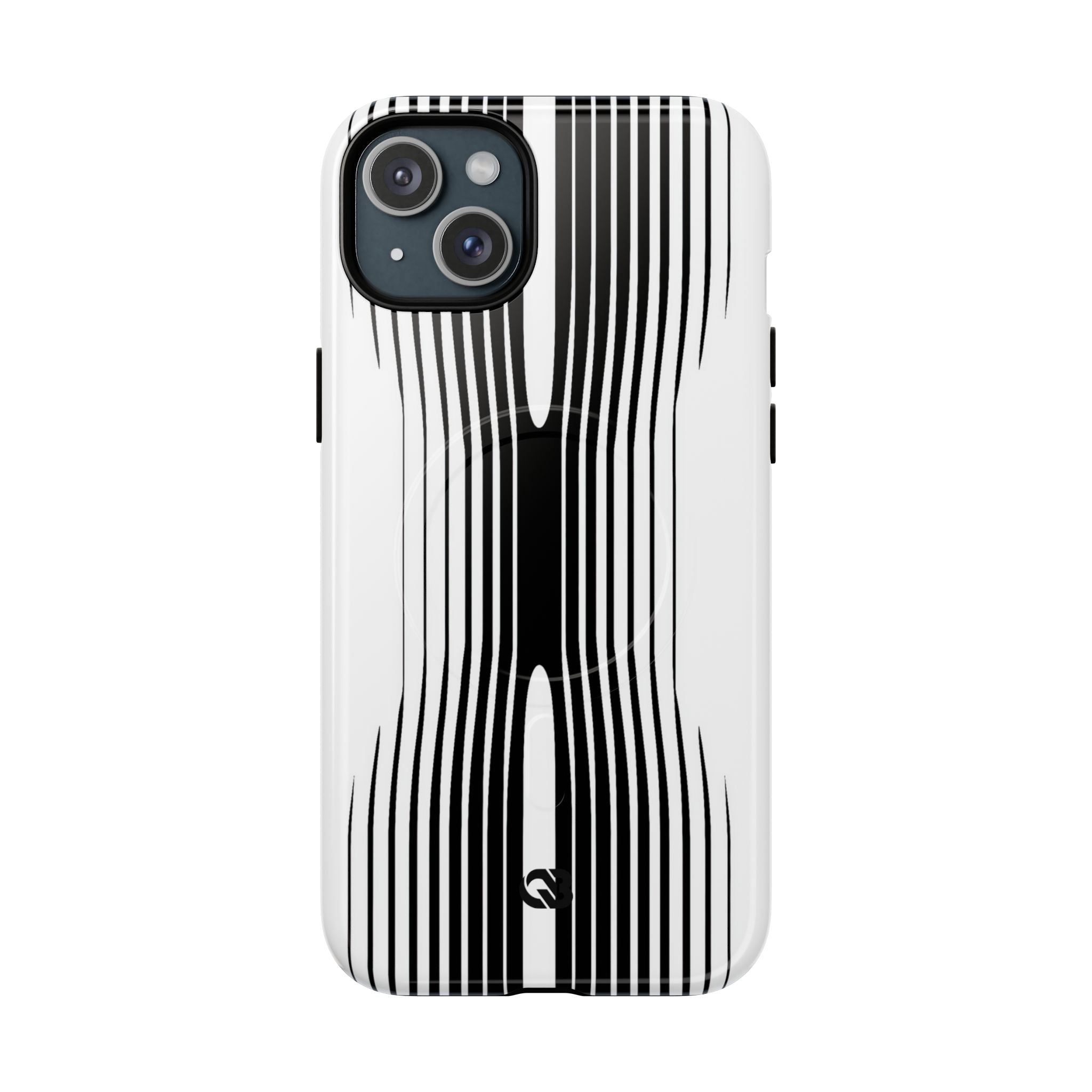 White Tough 2.0 Magsafe Phone Case for iPhone - Kinetic Mono Distortion
