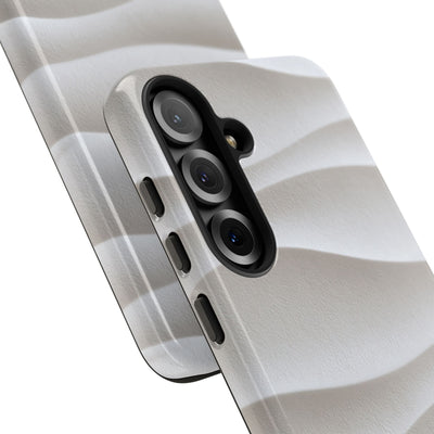 White Tough Phone Case for Samsung - Arctic Flow Ridges