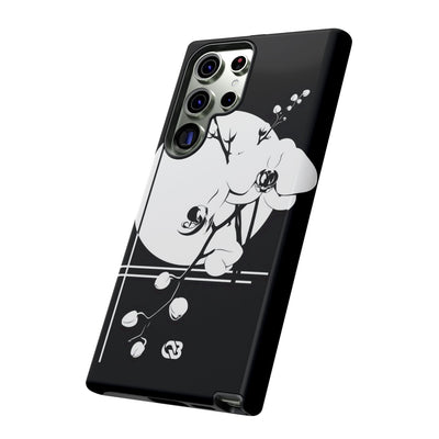 Black Tough Phone Case for Samsung - Lunar Orchid Grid