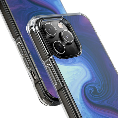 Azure Fluid Swirl · Clear Impact Magnetic Phone Case for iPhone · Blue