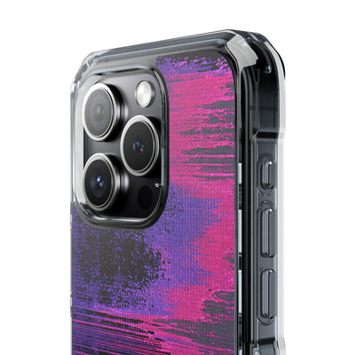 Neon Signal Shift · Clear Impact Magnetic Phone Case for iPhone · Purple