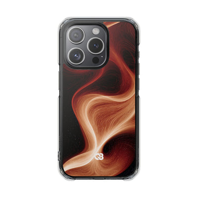 Solar Ember Flow · Clear Impact Magnetic Phone Case for iPhone · Orange