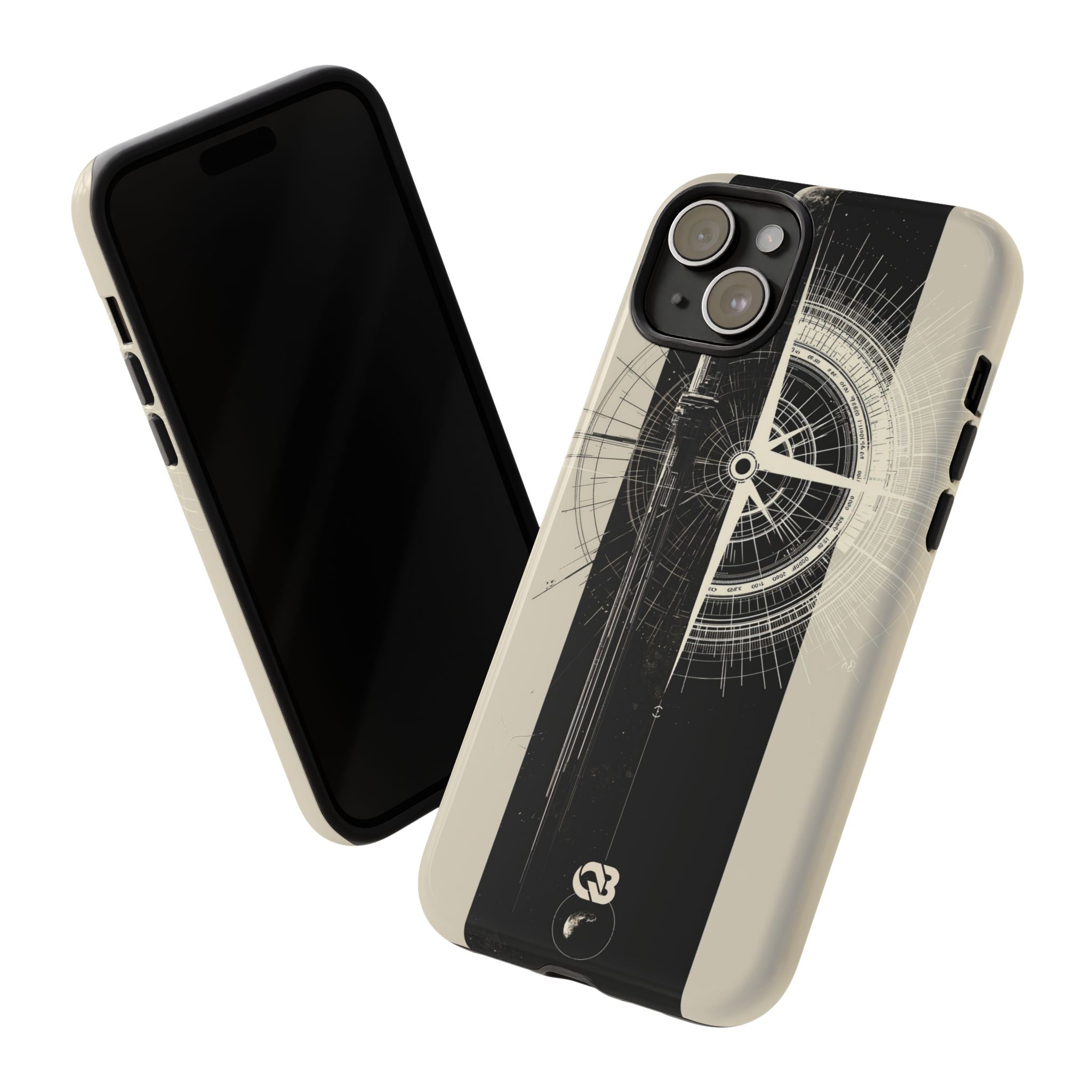 Beige Tough Phone Case for iPhone - Zenith Vector Spire