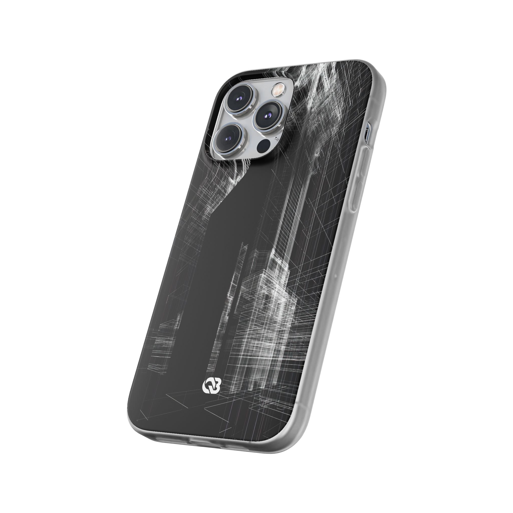 Black Lite Phone Case for iPhone - Ghost Urban Wireframe