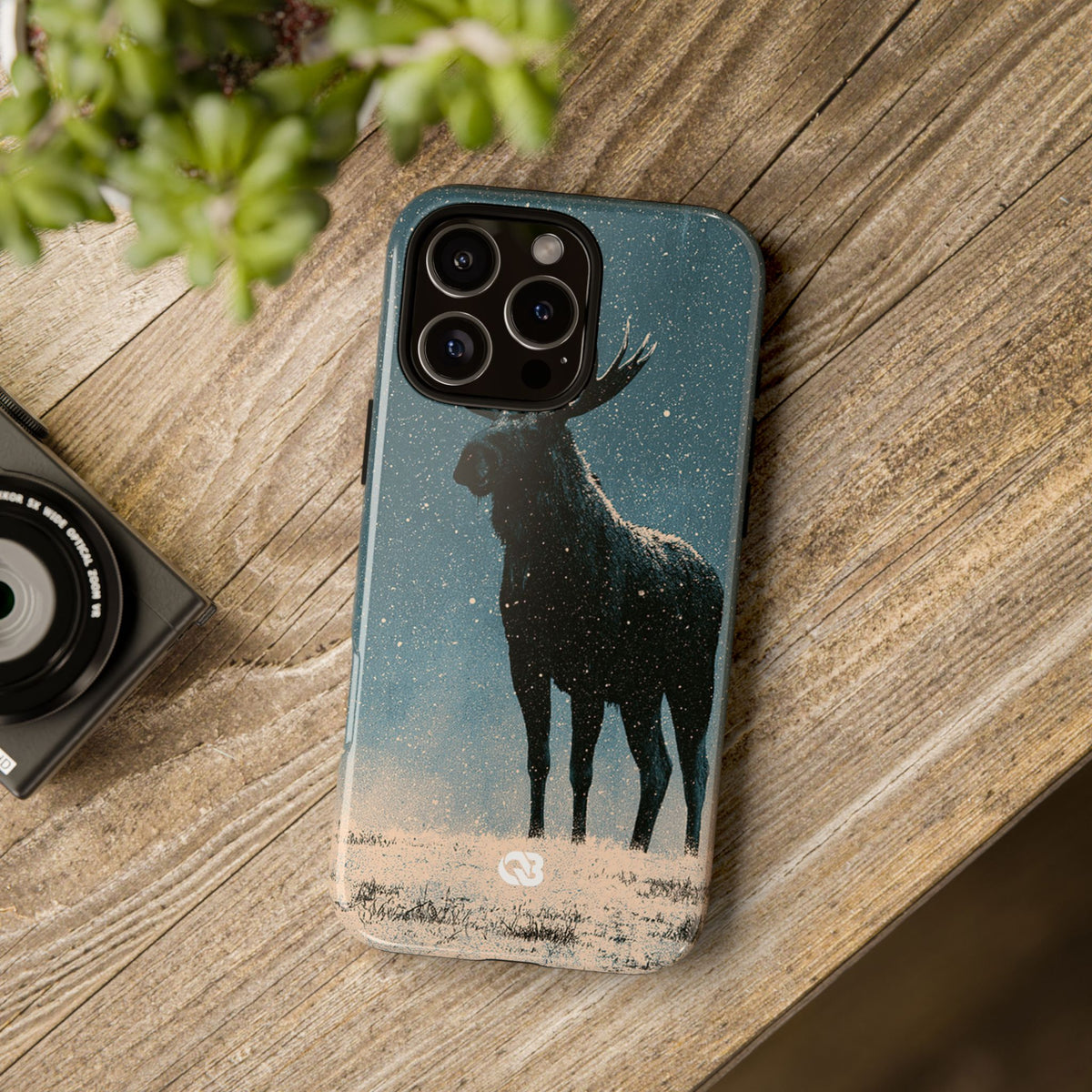 Nordic Boreal Moose · Tough Phone Case for iPhone · Blue