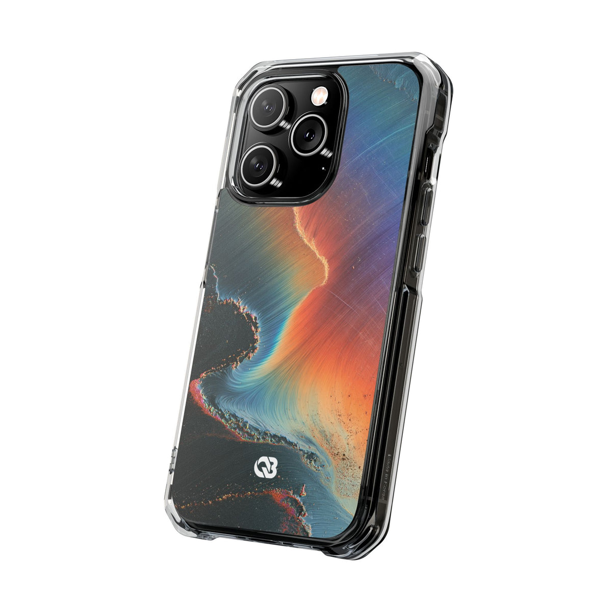 Prismatic Aura Shift · Clear Impact Magnetic Phone Case for iPhone · Blue