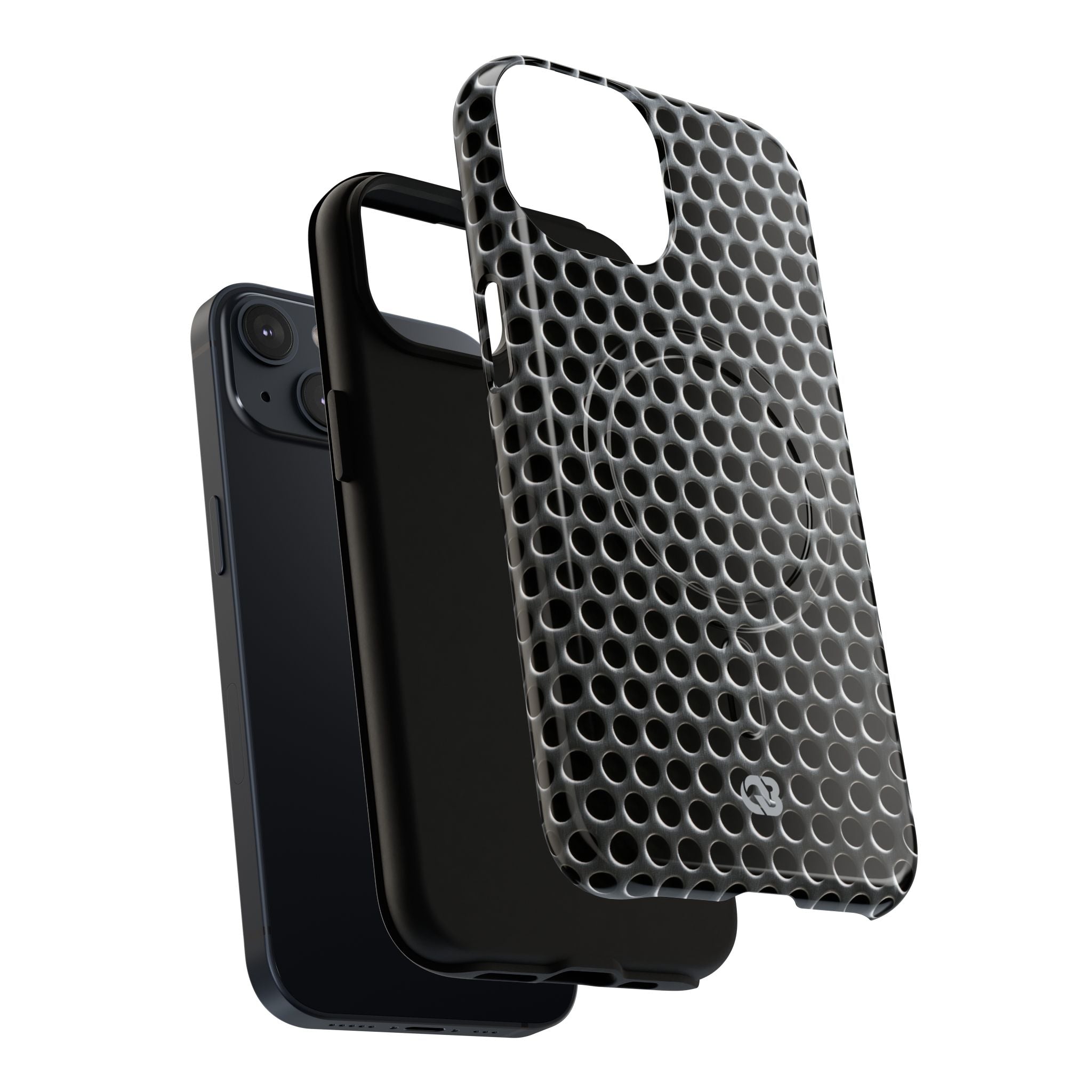 Silver Tough 2.0 Magsafe Phone Case for iPhone - Brutalist Steel Mesh