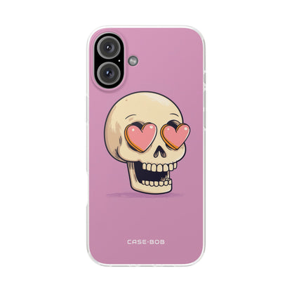 Herzäugiger Totenkopf iPhone 16 Plus Case - Soft