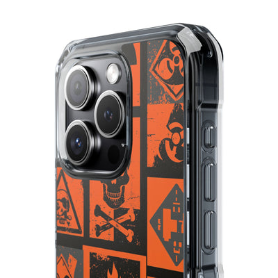 Urban Hazard · Clear Impact Magnetic Phone Case for iPhone · Orange