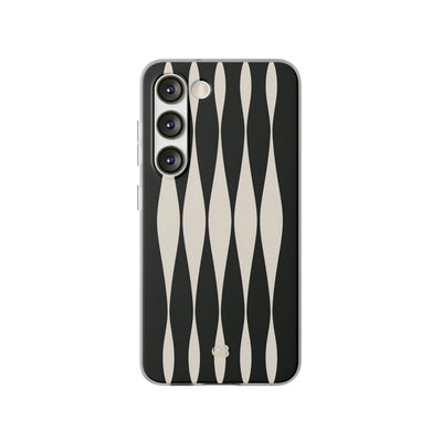 Black Lite Phone Case for Samsung - Ivory Spindle Grid
