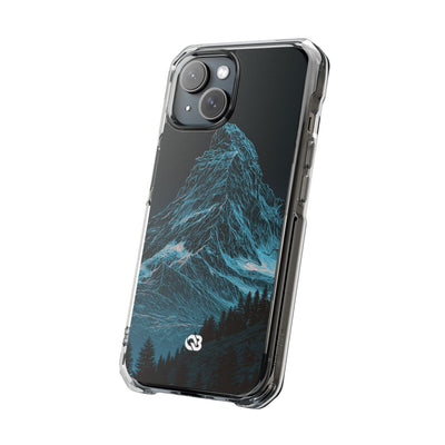 Glacial Alpine Peak · Clear Impact Magnetic Phone Case for iPhone · Blue