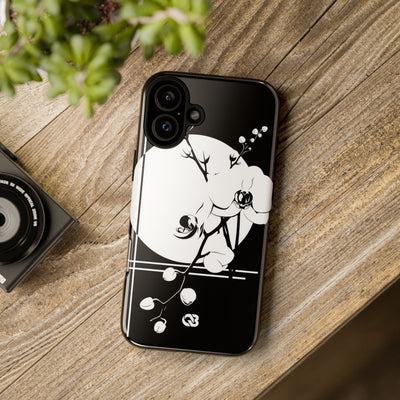 Black Tough Phone Case for iPhone - Lunar Orchid Grid