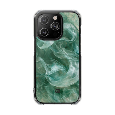 Translucent Aqua Flow · Clear Impact Magnetic Phone Case for iPhone · Teal