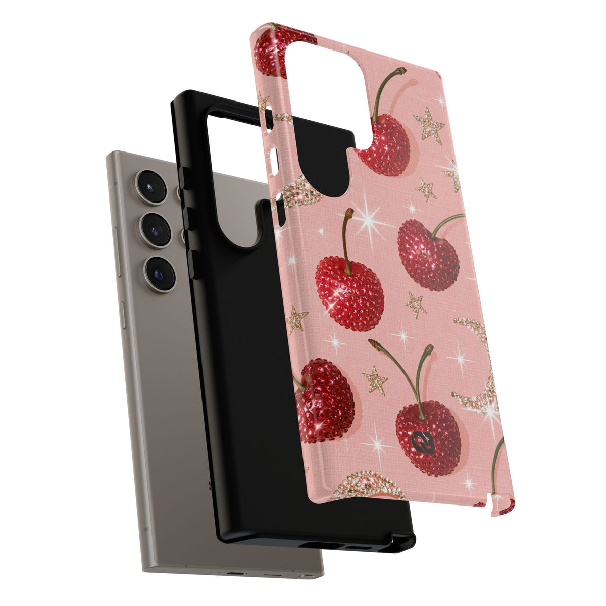 Bedazzled Ruby Cherries · Tough Phone Case for Samsung · Pink