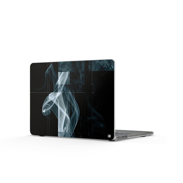Fractured Smoke · Clear Hard Case for MacBook · Black