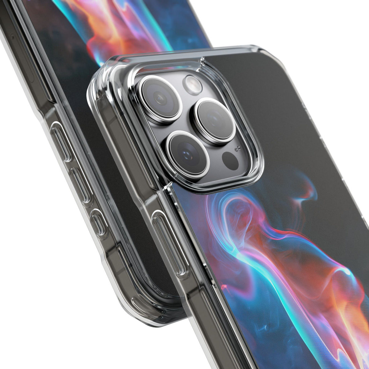 Neon Waveform · Clear Impact Magnetic Phone Case for iPhone · Black