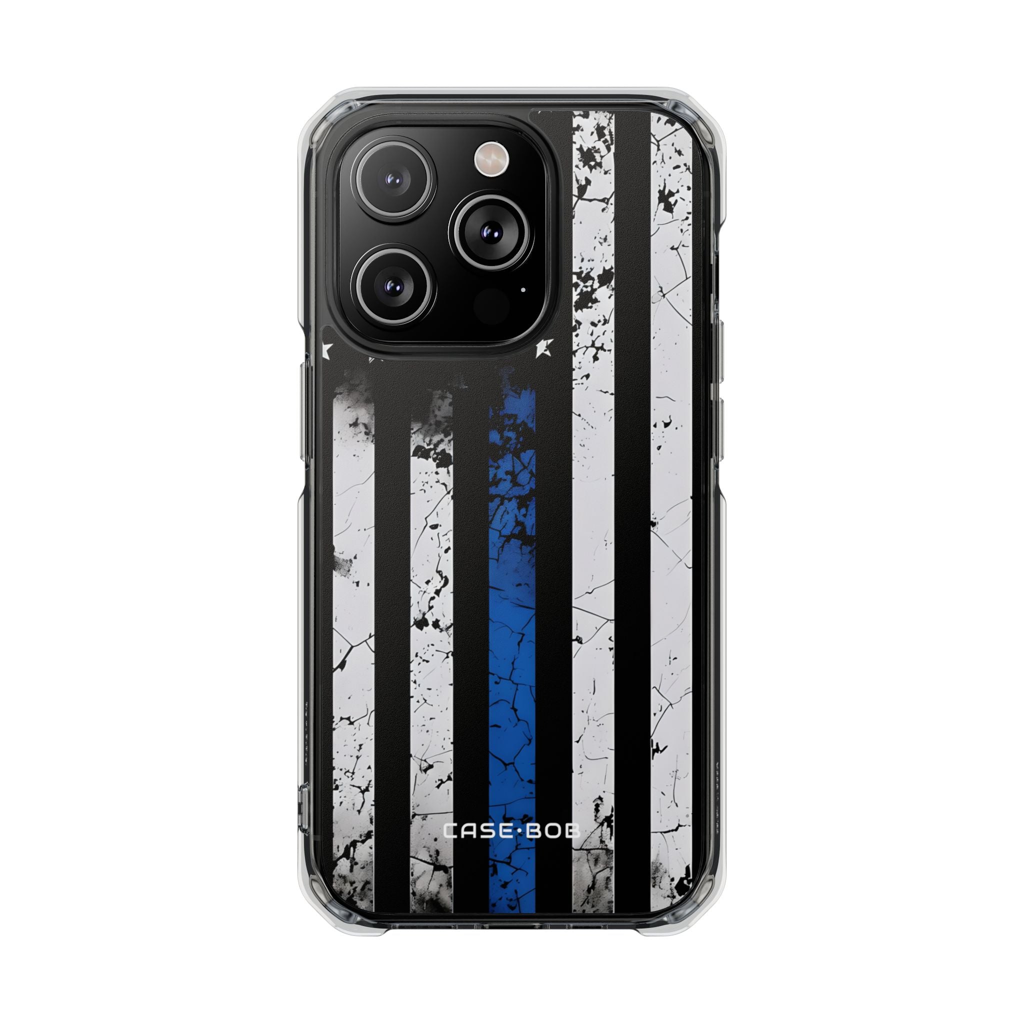 Blau gestreifte Flagge iPhone 14 Pro Case - Impact