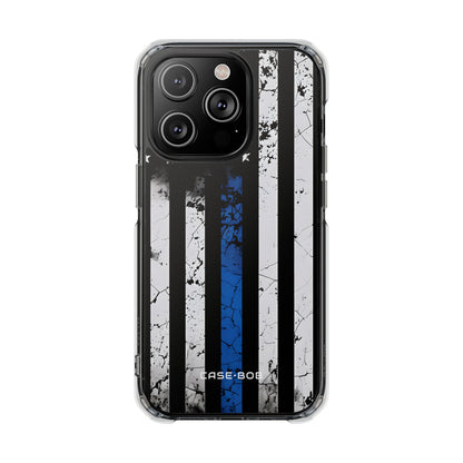 Blau gestreifte Flagge iPhone 14 Pro Case - Impact