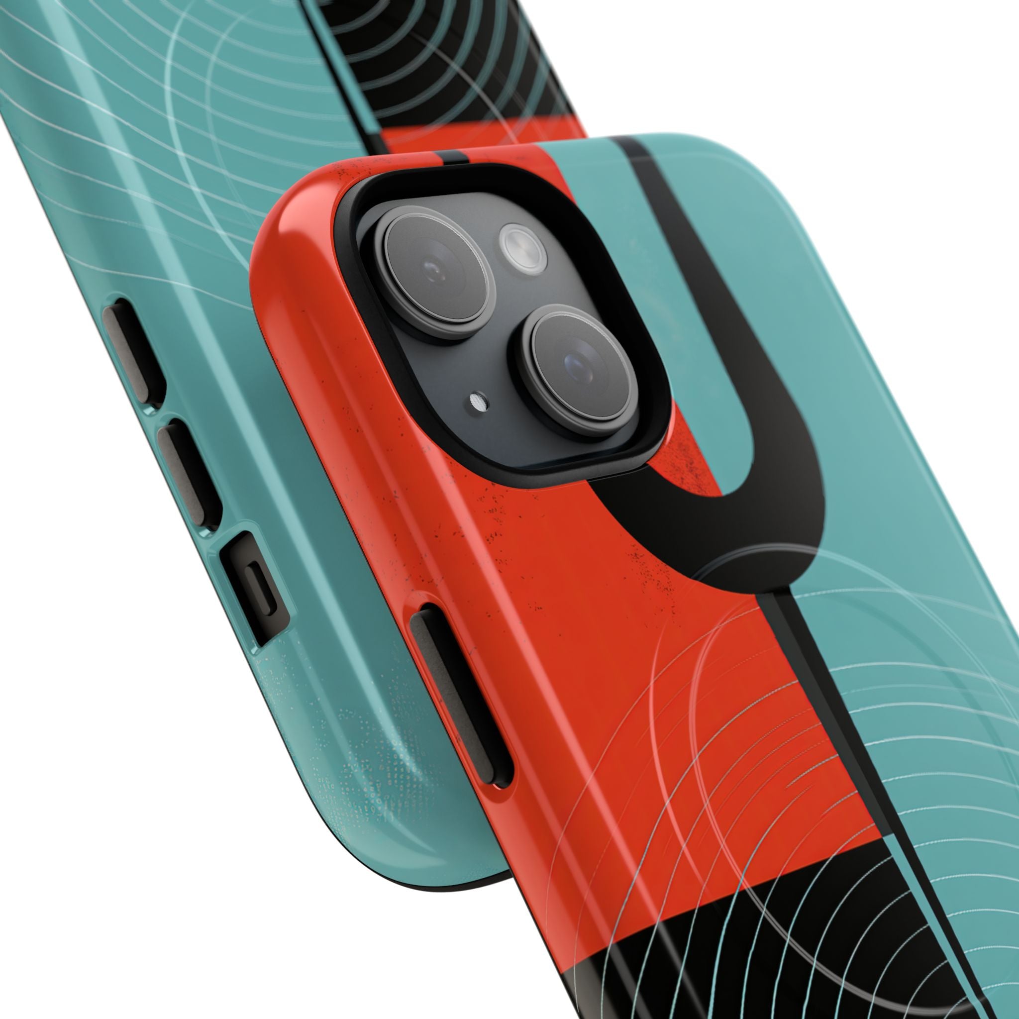 Teal Tough 2.0 Magsafe Phone Case for iPhone - Sonic Static Split