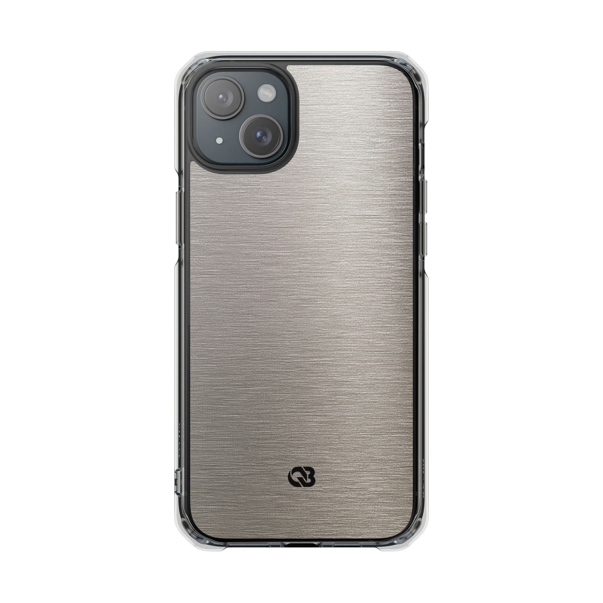 Grey Impact MagSafe Phone Case for iPhone - Brushed Nickel Linen