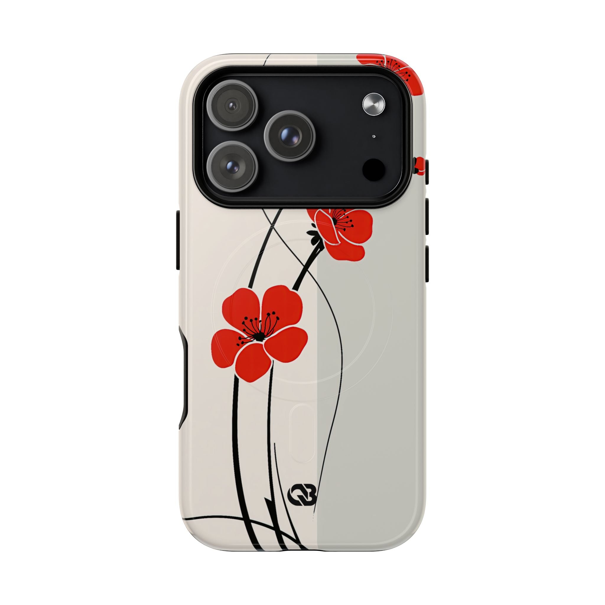 Red Tough 2.0 Magsafe Phone Case for iPhone - Crimson Plum Ink
