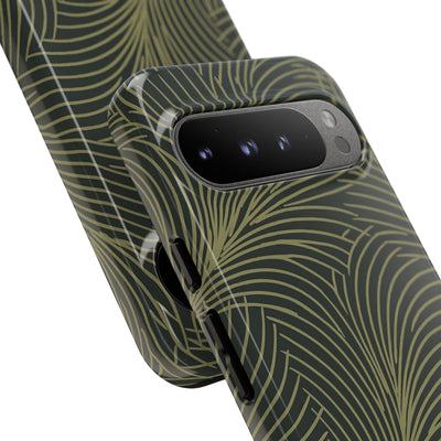 Green Tough Phone Case for Google Pixel - Dark Olive Plume
