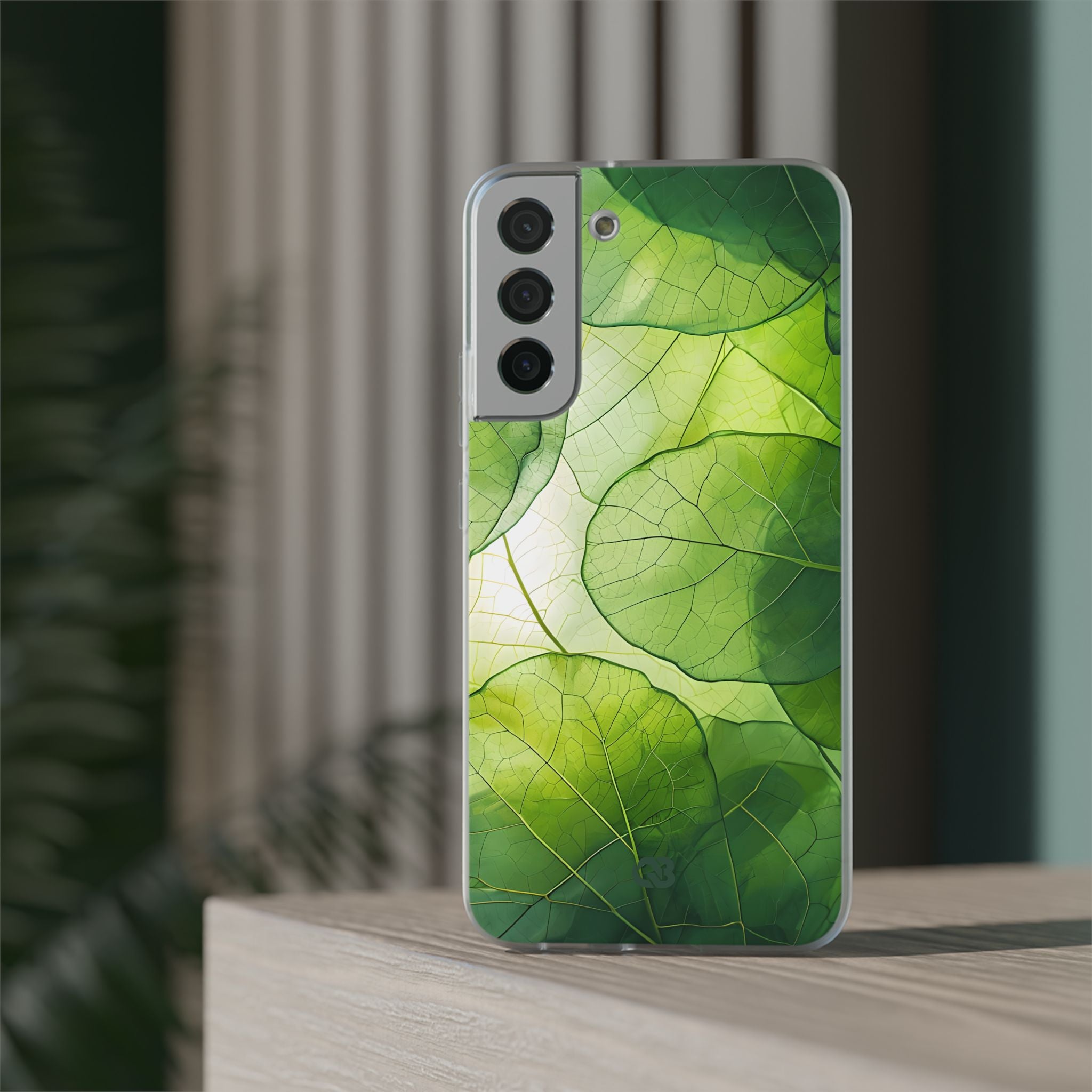 Emerald Leaf Veins · Soft Phone Case for Samsung