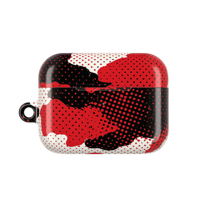 Crimson Halftone Camo · Hard Case for AirPods & AirPods Pro · Red