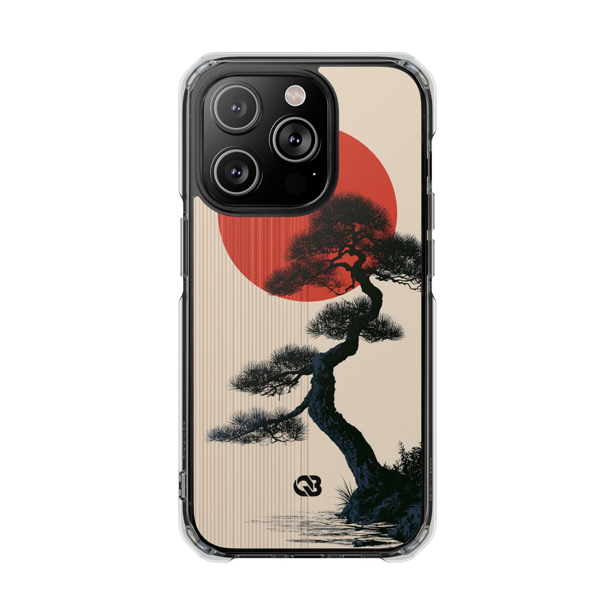 Beige Impact MagSafe Phone Case for iPhone - Kyoto Crimson Pine