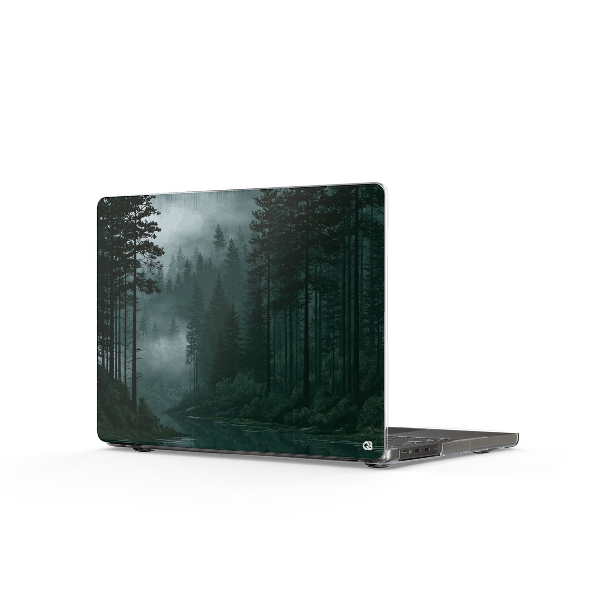 Misty Pine Reflections · Clear Hard Case for MacBook · Green