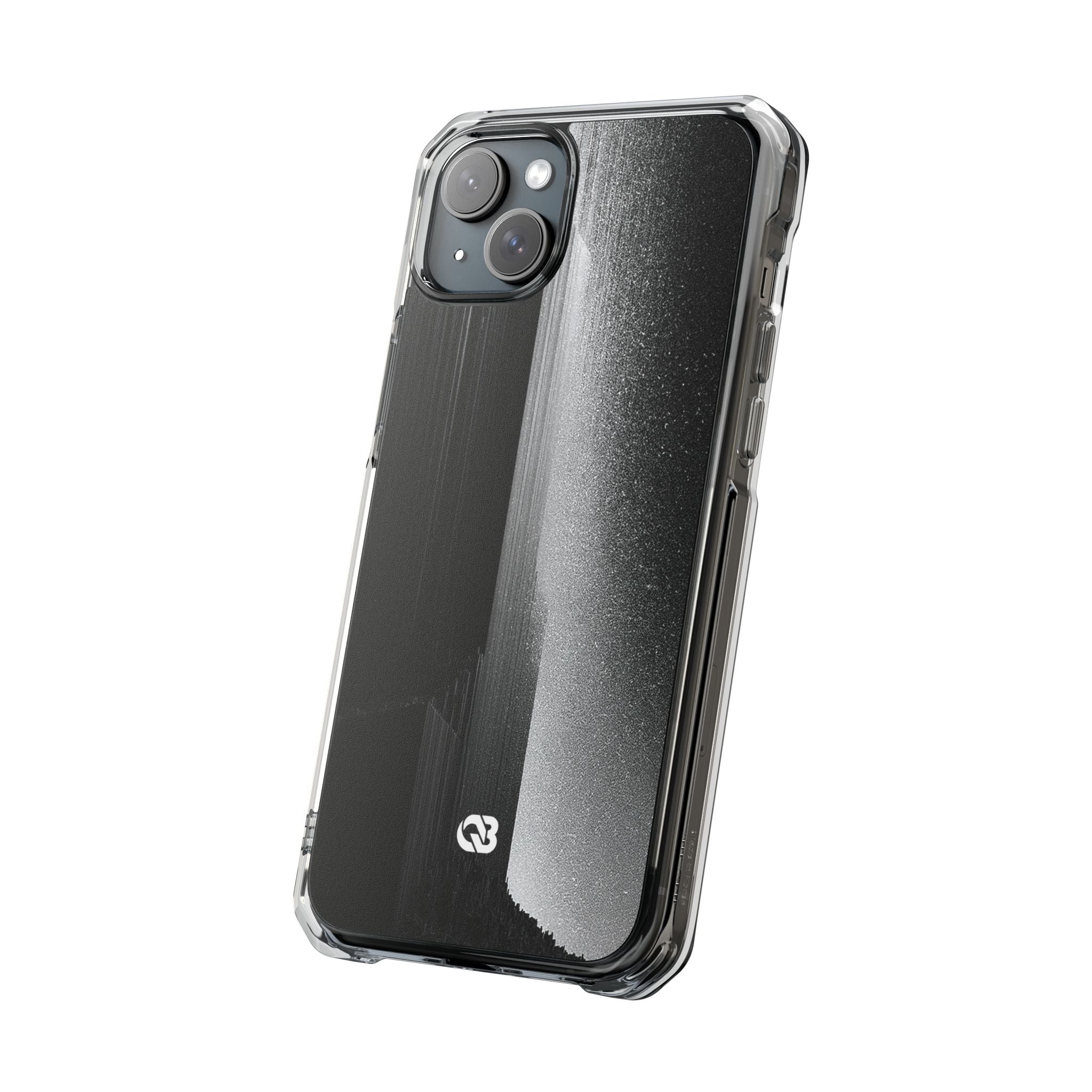 Black Impact MagSafe Phone Case for iPhone - Brutalist Pixel Monolith