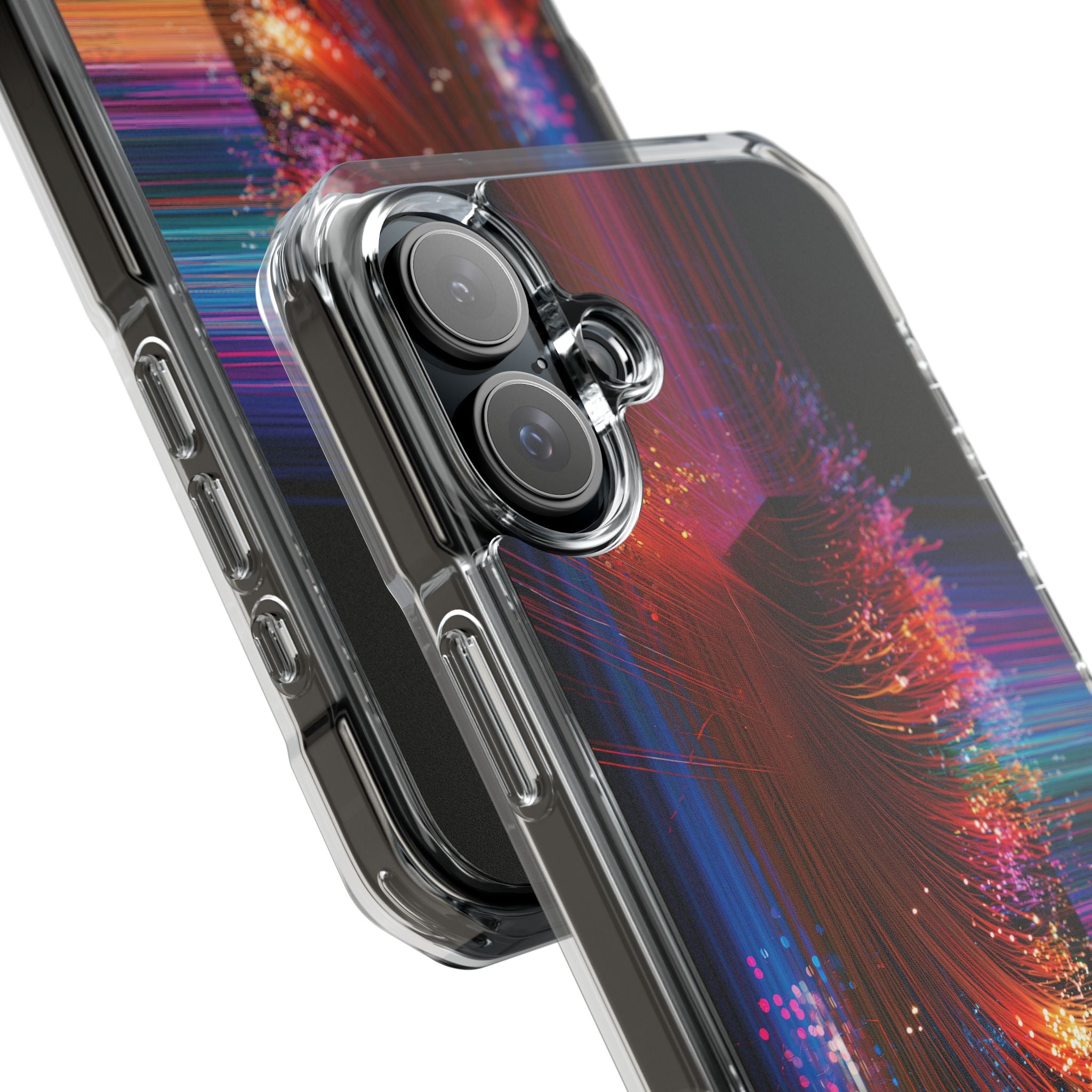 Black Impact MagSafe Phone Case for iPhone - Cyber Optic Streak