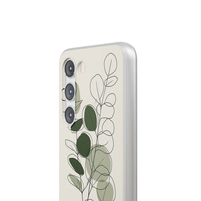 Green Lite Phone Case for Samsung - Muted Eucalyptus Sketch