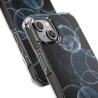 Blue Impact MagSafe Phone Case for iPhone - Cyan Pulse Ripple