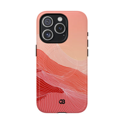 Red Tough 2.0 Magsafe Phone Case for iPhone - Crimson Ridge Contour