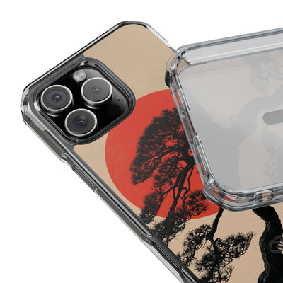 Crimson Pine Solitude · Clear Impact Magnetic Phone Case for iPhone · Beige