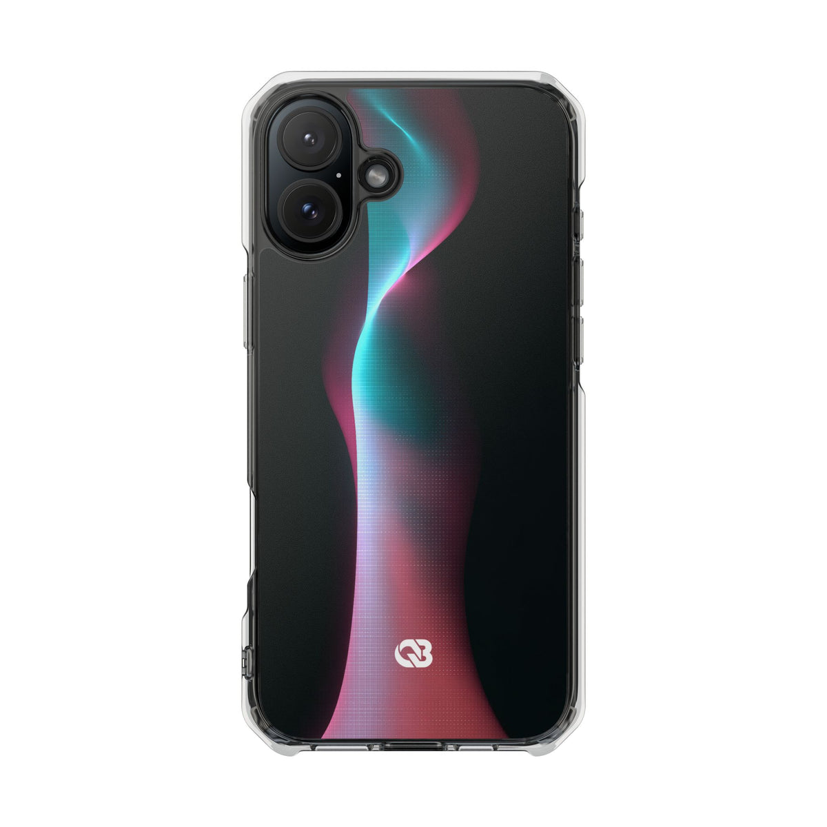 Neon Pixel Flow · Clear Impact Magnetic Phone Case for iPhone · Black