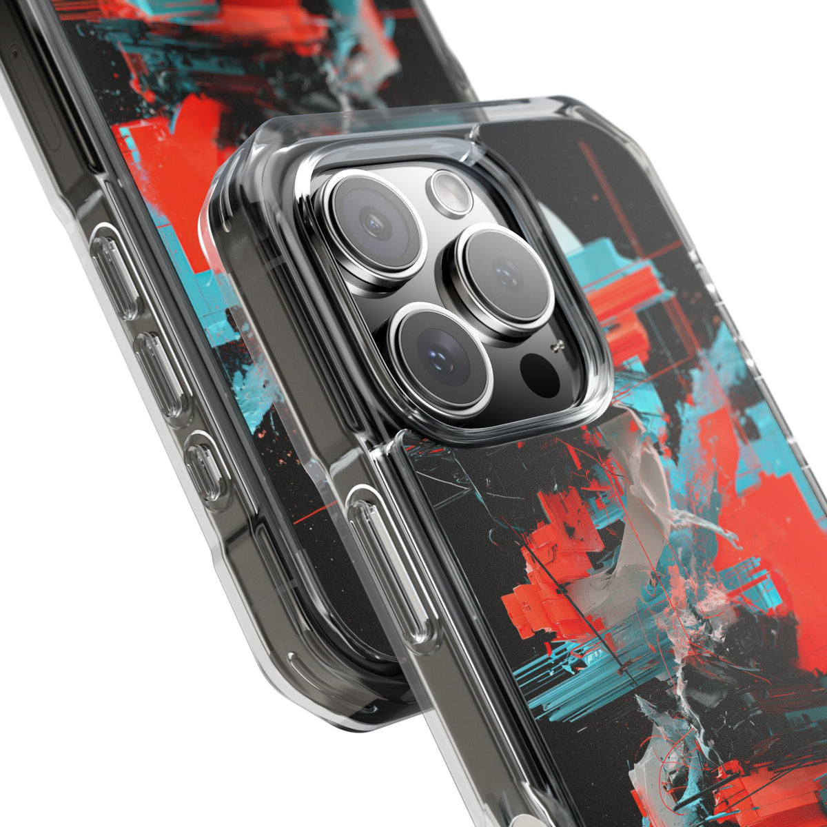 Fragmented Cyber Core · Clear Impact Magnetic Phone Case for iPhone ·  Black