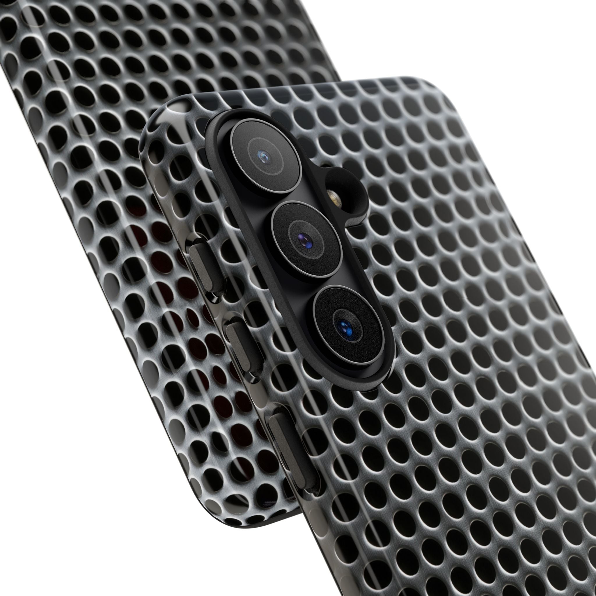 Silver Tough Phone Case for Samsung - Brutalist Steel Mesh