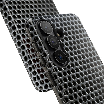 Silver Tough Phone Case for Samsung - Brutalist Steel Mesh